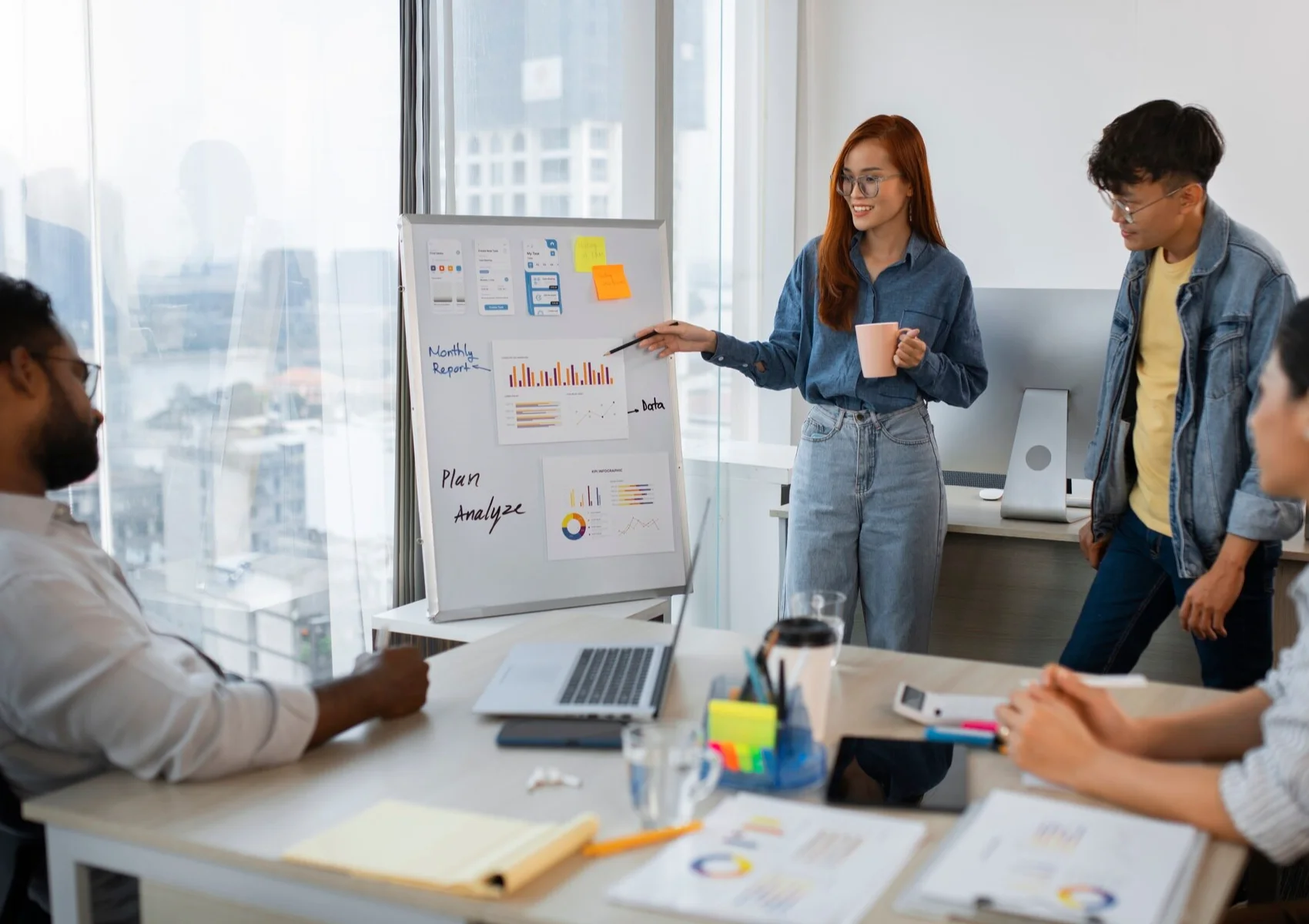 Social media marketing strategy meeting